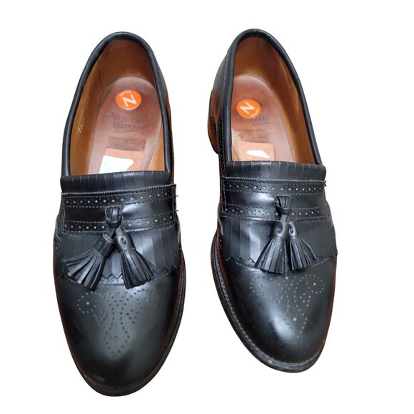 Allen Edmonds Black Leather Tassel Loafers Men's 10.5B Vintage Style Classic Des - Picture 1 of 10